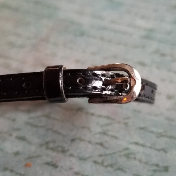 Relisted -Dee name bracelet moon star silver tone black strap buckle - Picture 3 of 15